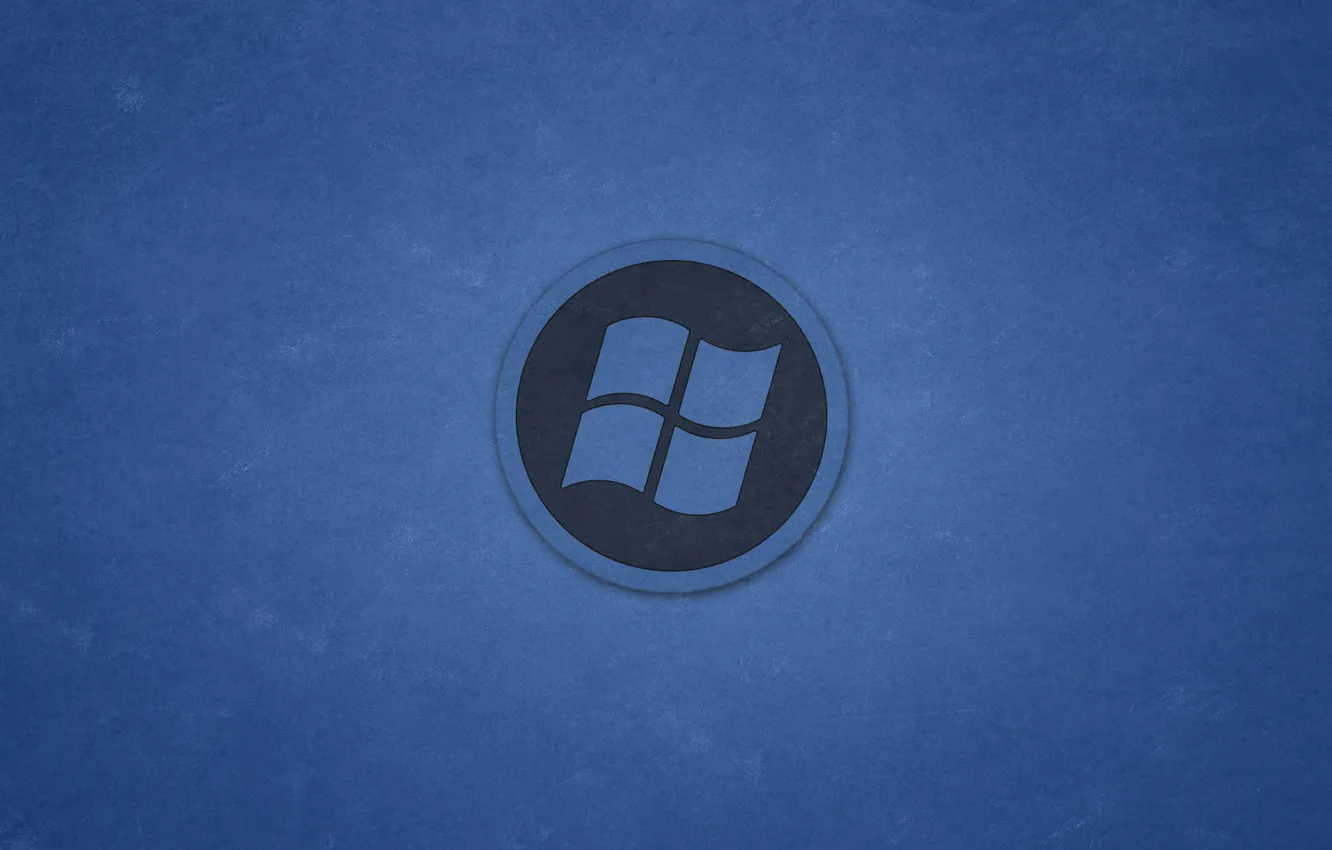 Photo wallpaper blue, round, logo, windows, logo, Windows, dark background