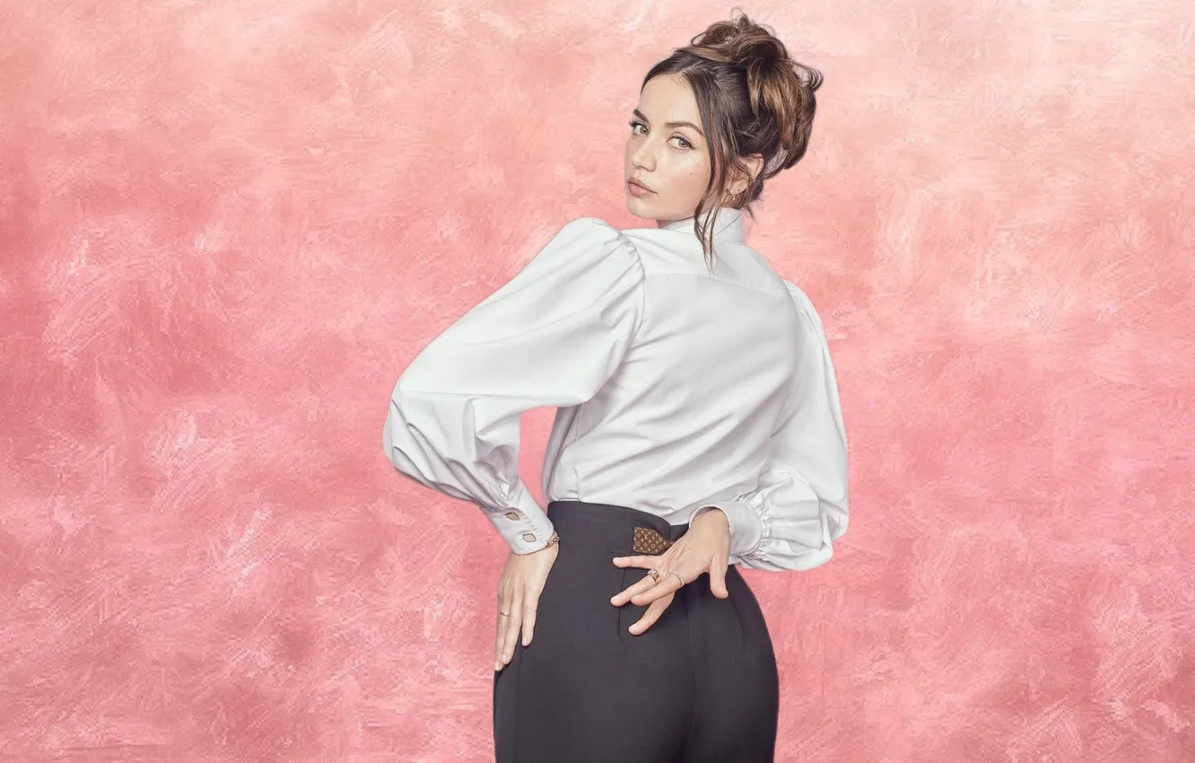 Photo wallpaper actress, brunette, shirt, beautiful, pants, Ana de Armas, Ana de Armas