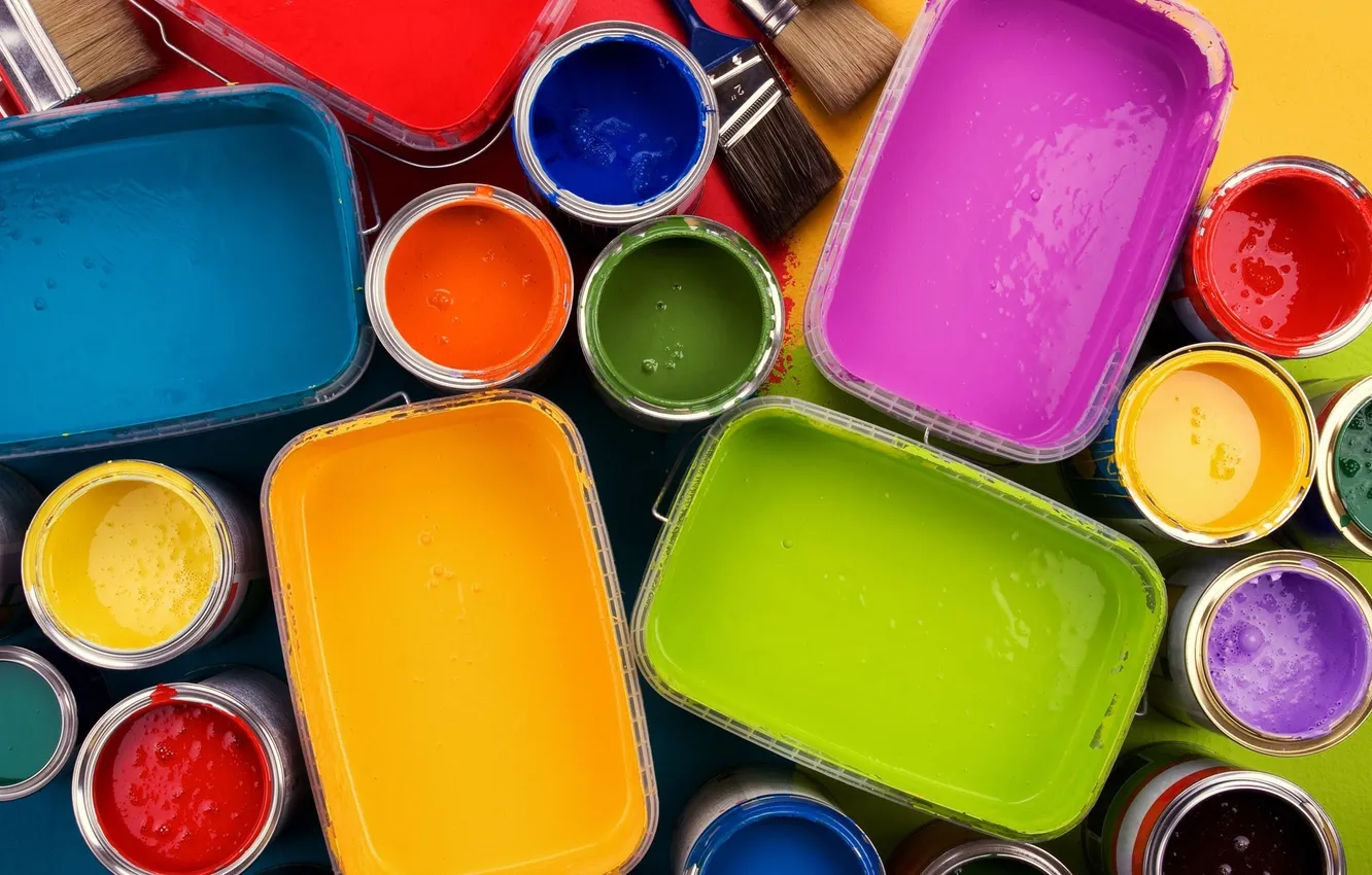 Photo wallpaper blue, red, paint, color