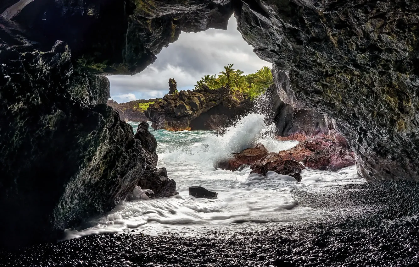 Photo wallpaper sea, rocks, shore