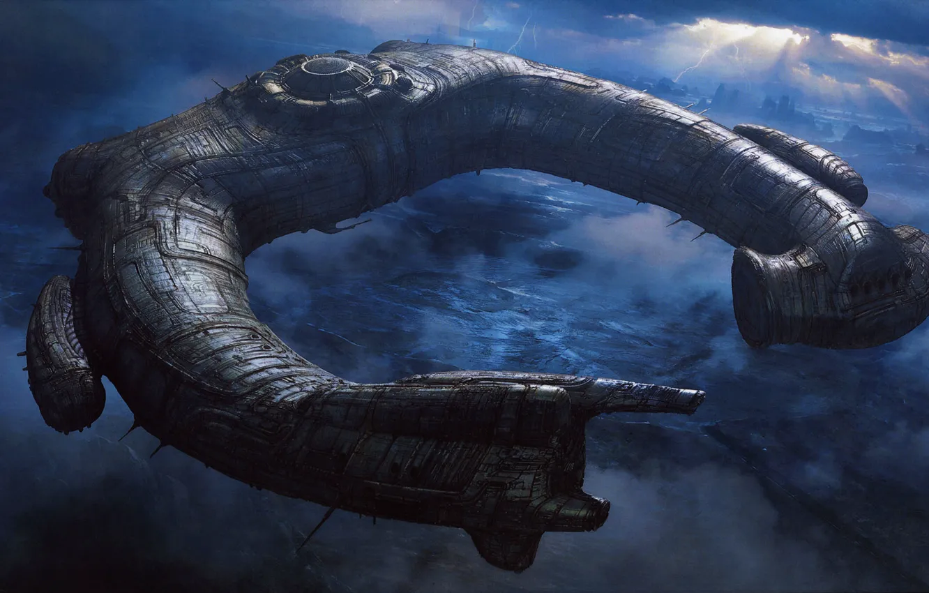 Photo wallpaper ship, Stranger, alien, prometheus, Prometheus, Juggernaut Ship, alien, horseshoe