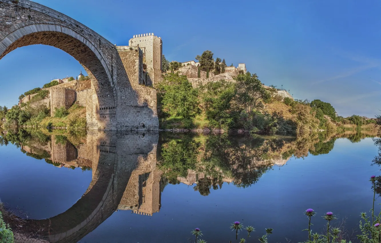 Photo wallpaper Spain, Toledo, Toledo, Bridge of Alcantara