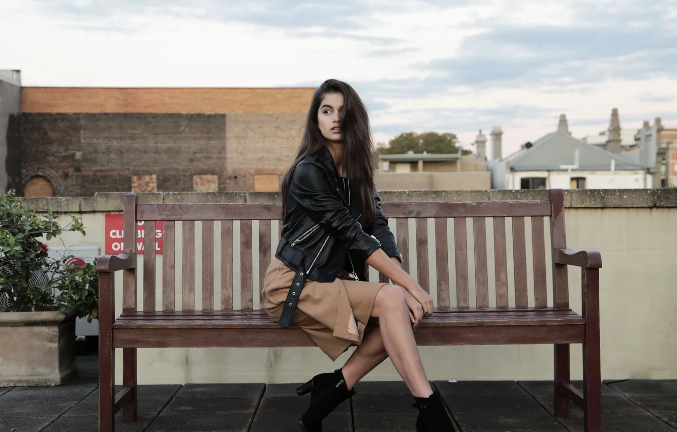 Photo wallpaper woman, young, beautiful, model, brunette, clothes, Charming