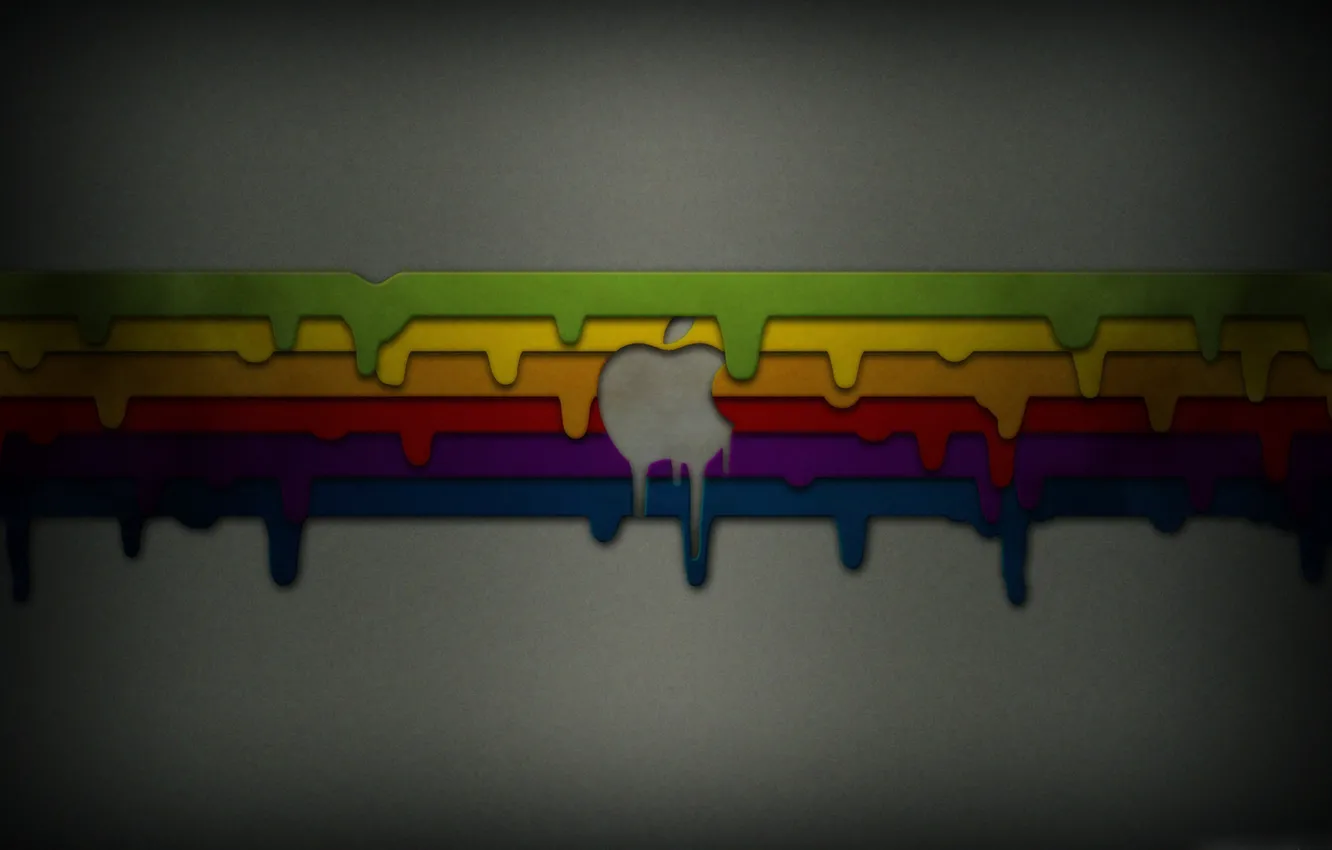 Photo wallpaper paint, apple, stains, palette