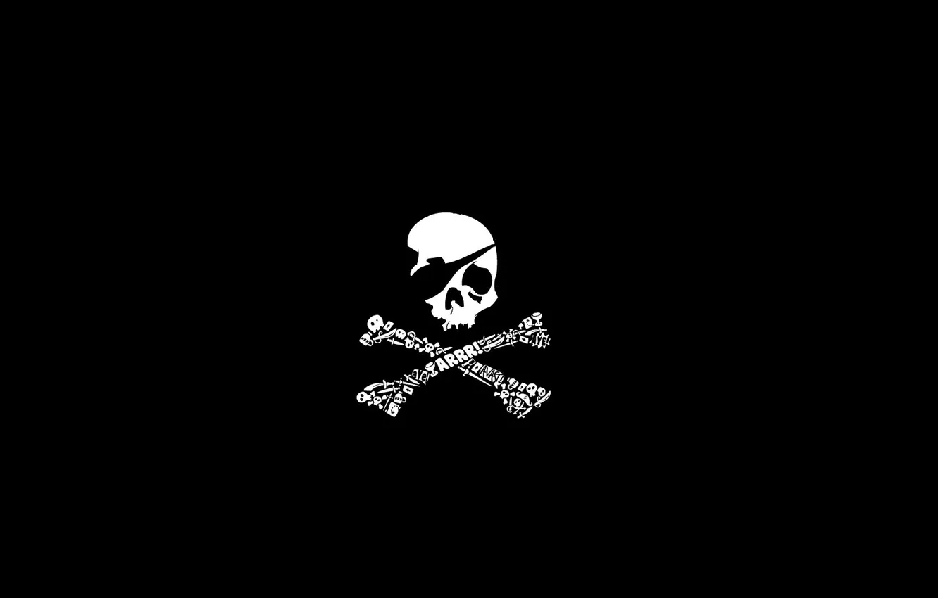 Photo wallpaper pirate, flags, Jolly, Roger