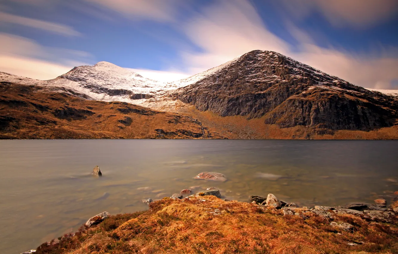 Photo wallpaper the sky, landscape, mountains, nature, river