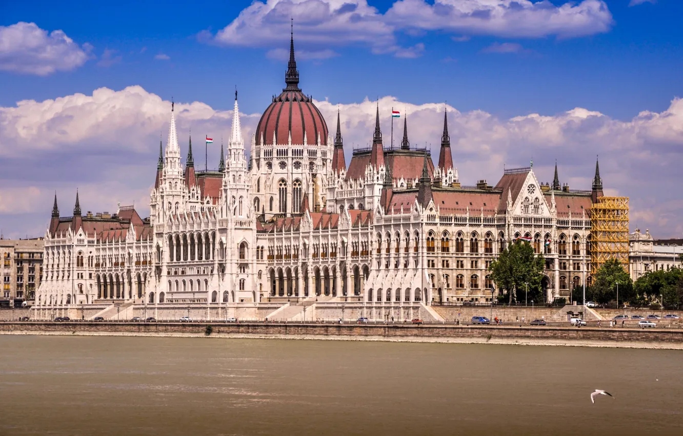 Photo wallpaper river, Parliament, Hungary, Budapest, The Danube