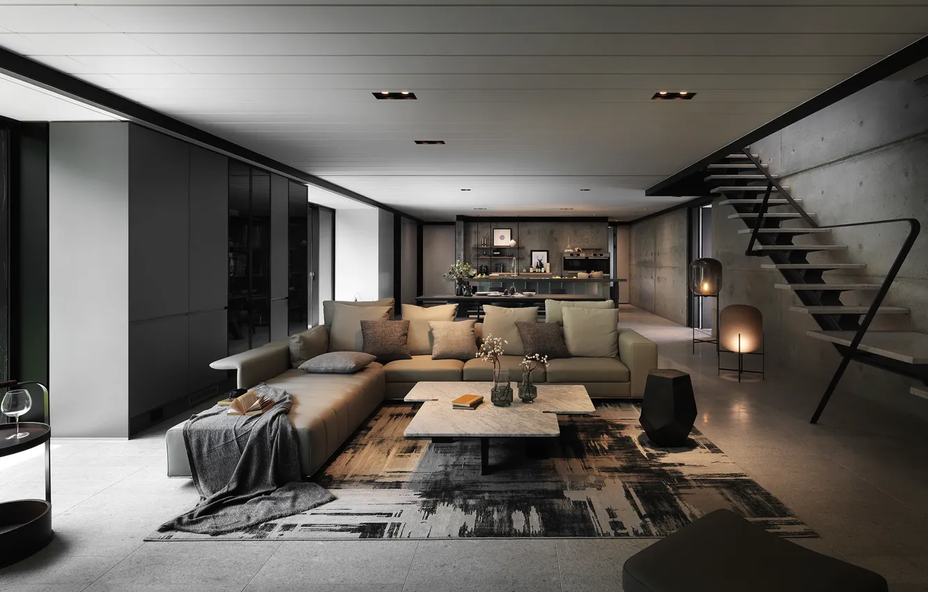 Photo wallpaper design, style, interior, kitchen, Taiwan, living room, dining room, Taiwan