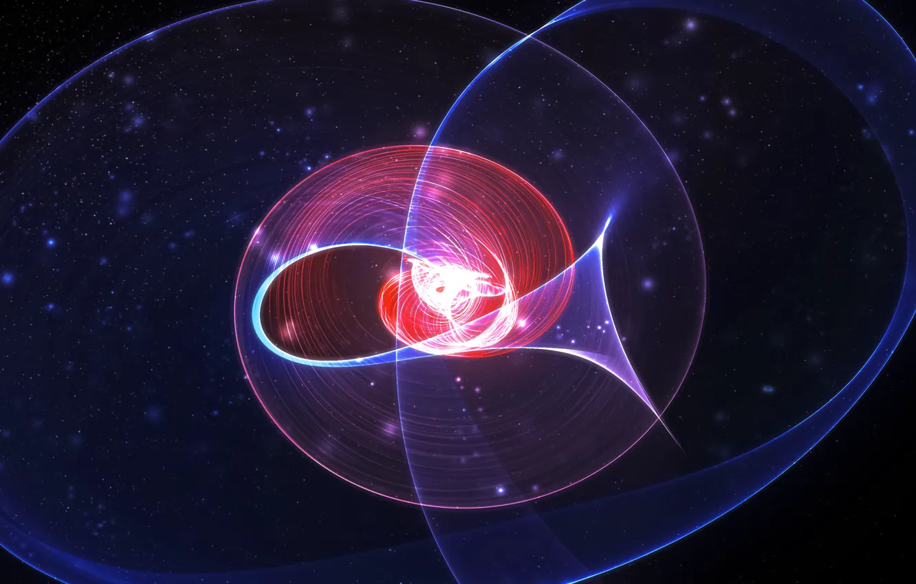 Photo wallpaper line, glow, spiral, fractal pattern