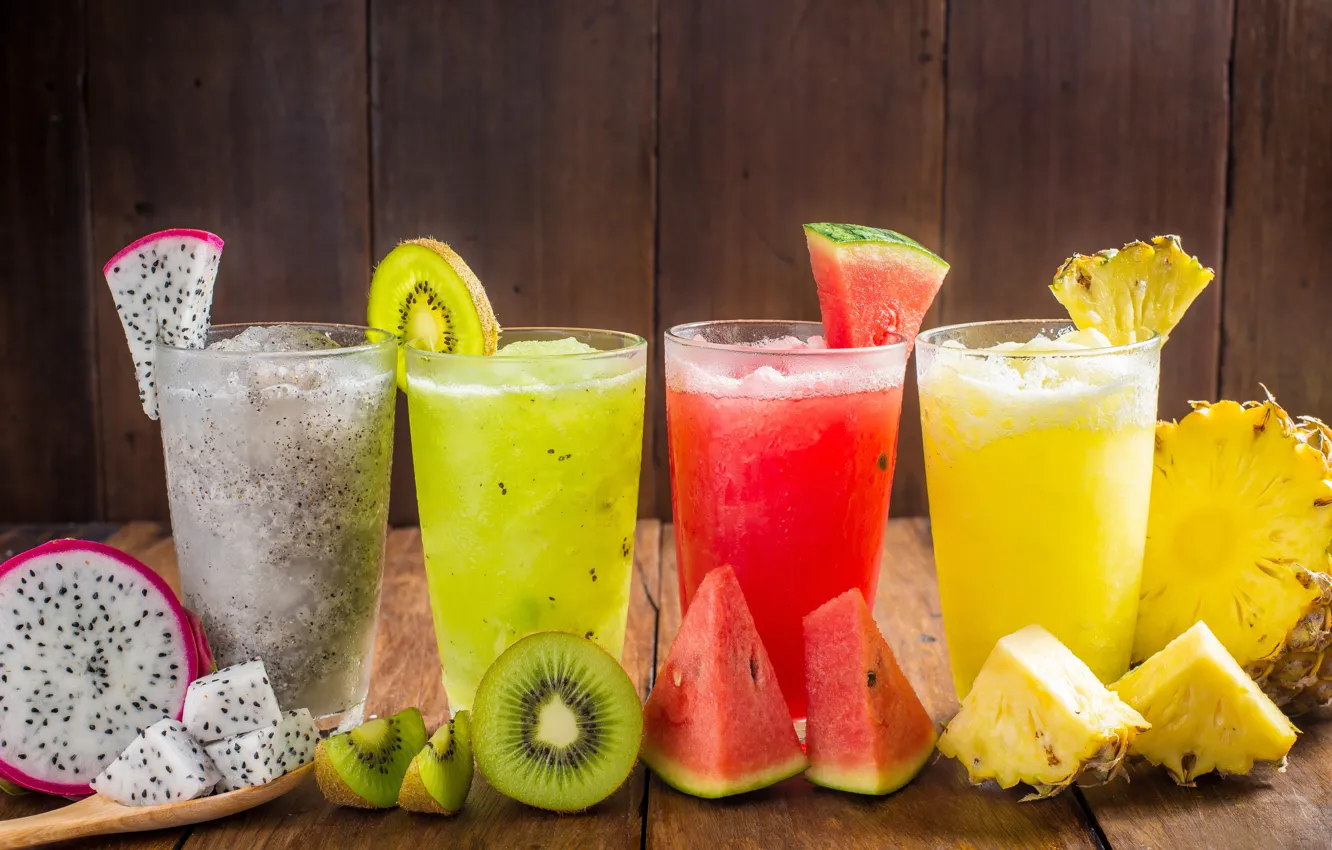 Photo wallpaper berries, cocktail, fruit, cuts