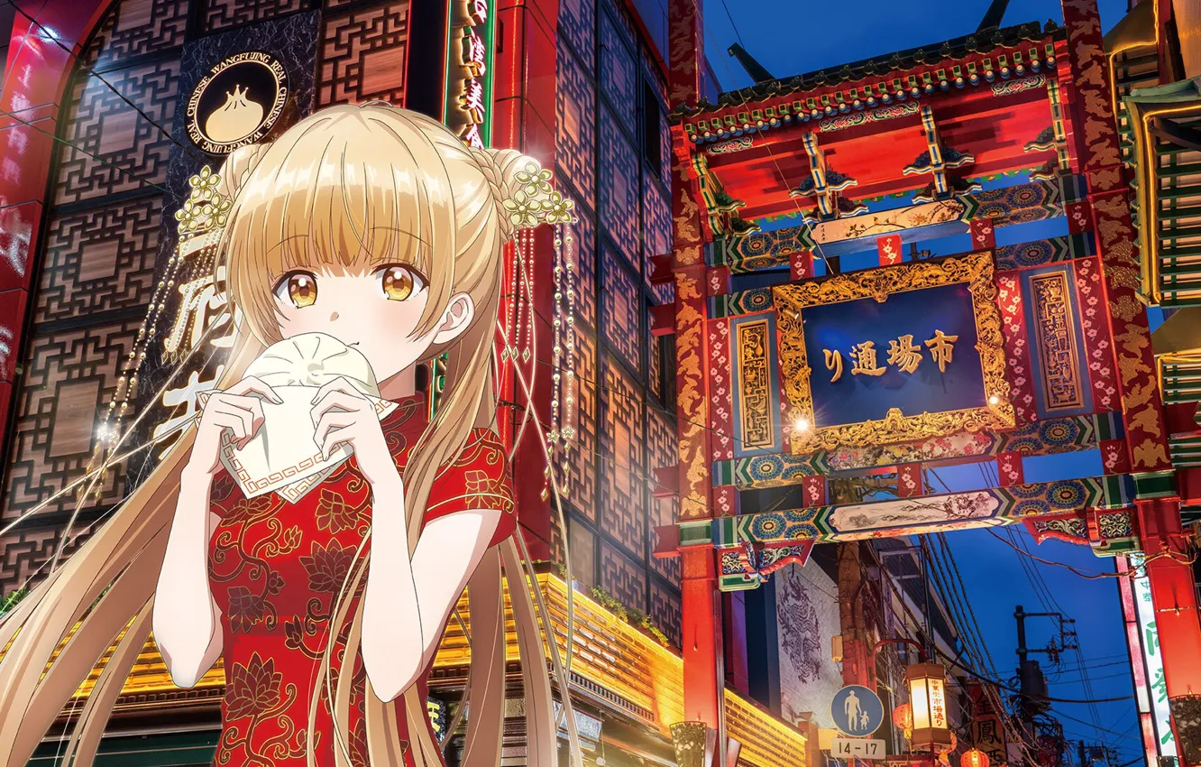 Photo wallpaper girl, the city, ate, Otonari no Tenshi-sama ni Itsunomanika Dame Ningen, Mahiru Shiina, Nikuman