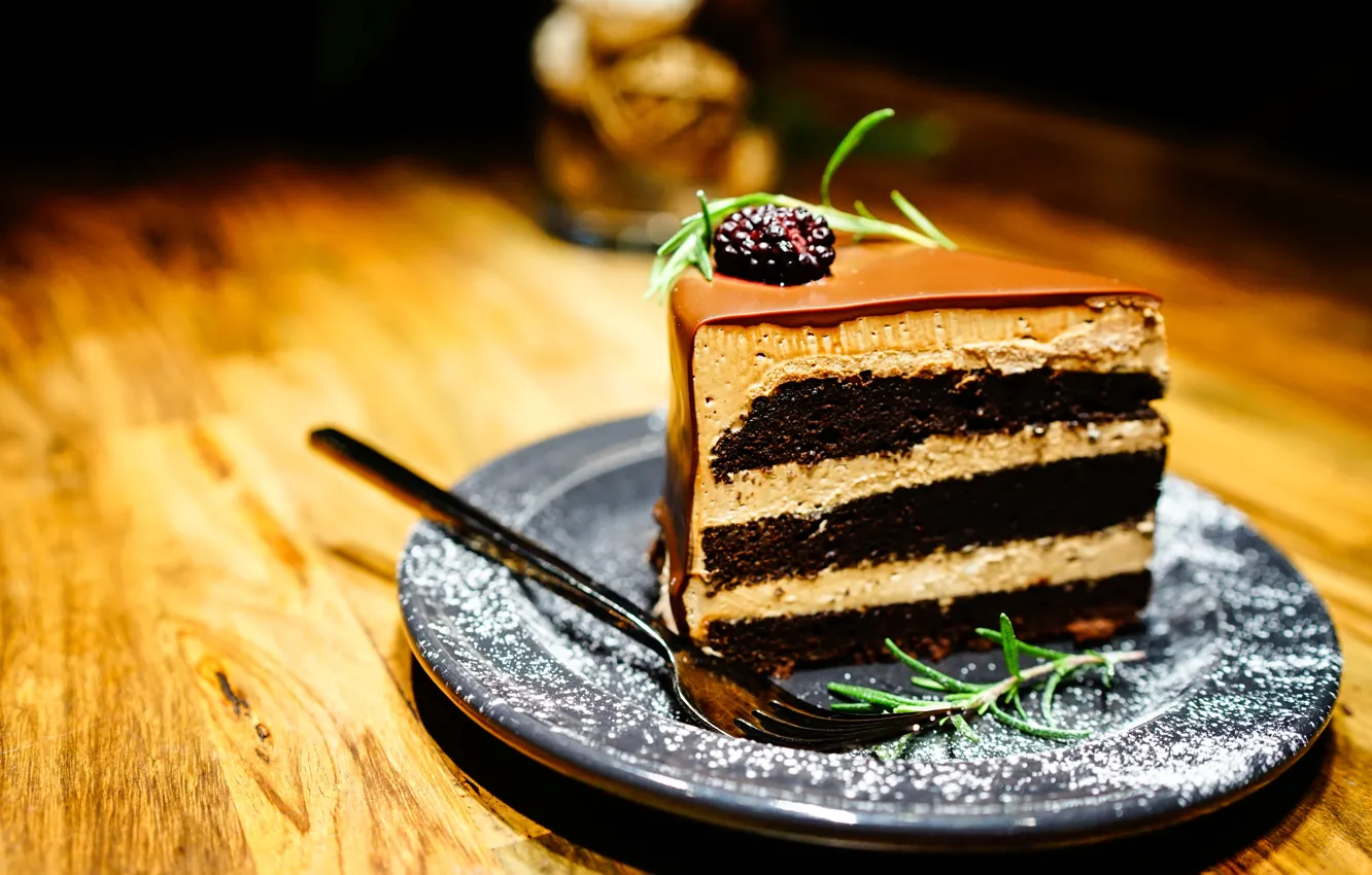 Photo wallpaper cake, cream, chocolate, layer
