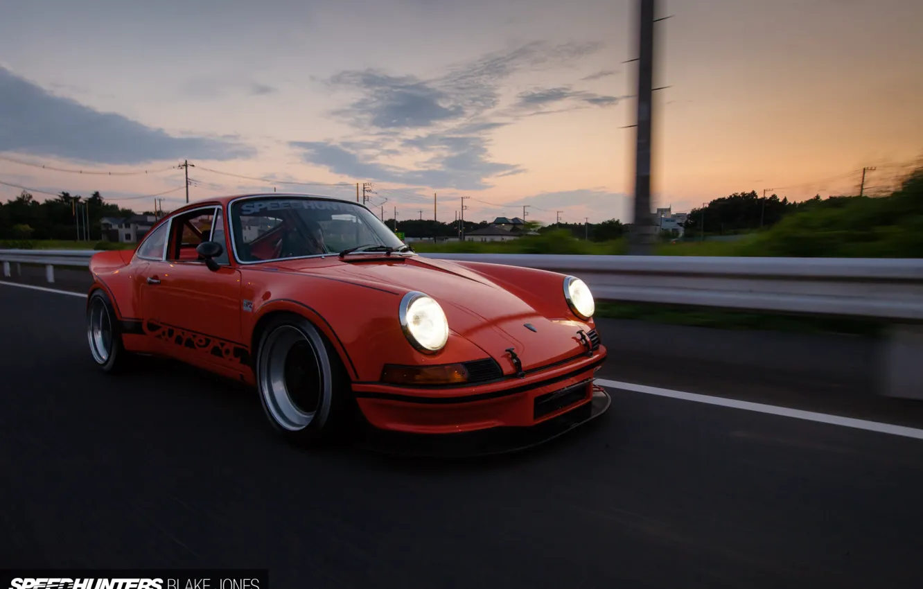 Photo wallpaper Sunset, 911, Porsche, Carrera, Speedhunters