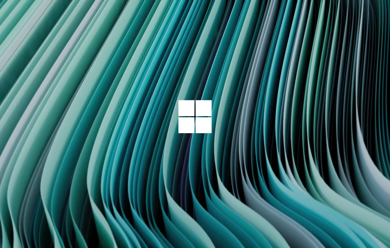 Photo wallpaper abstract, Microsoft, windows, Windows 11, Teal