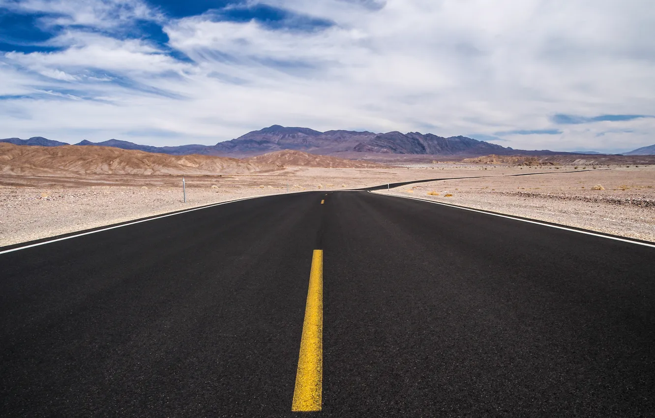 Photo wallpaper road, mountains, desert, Death Valley