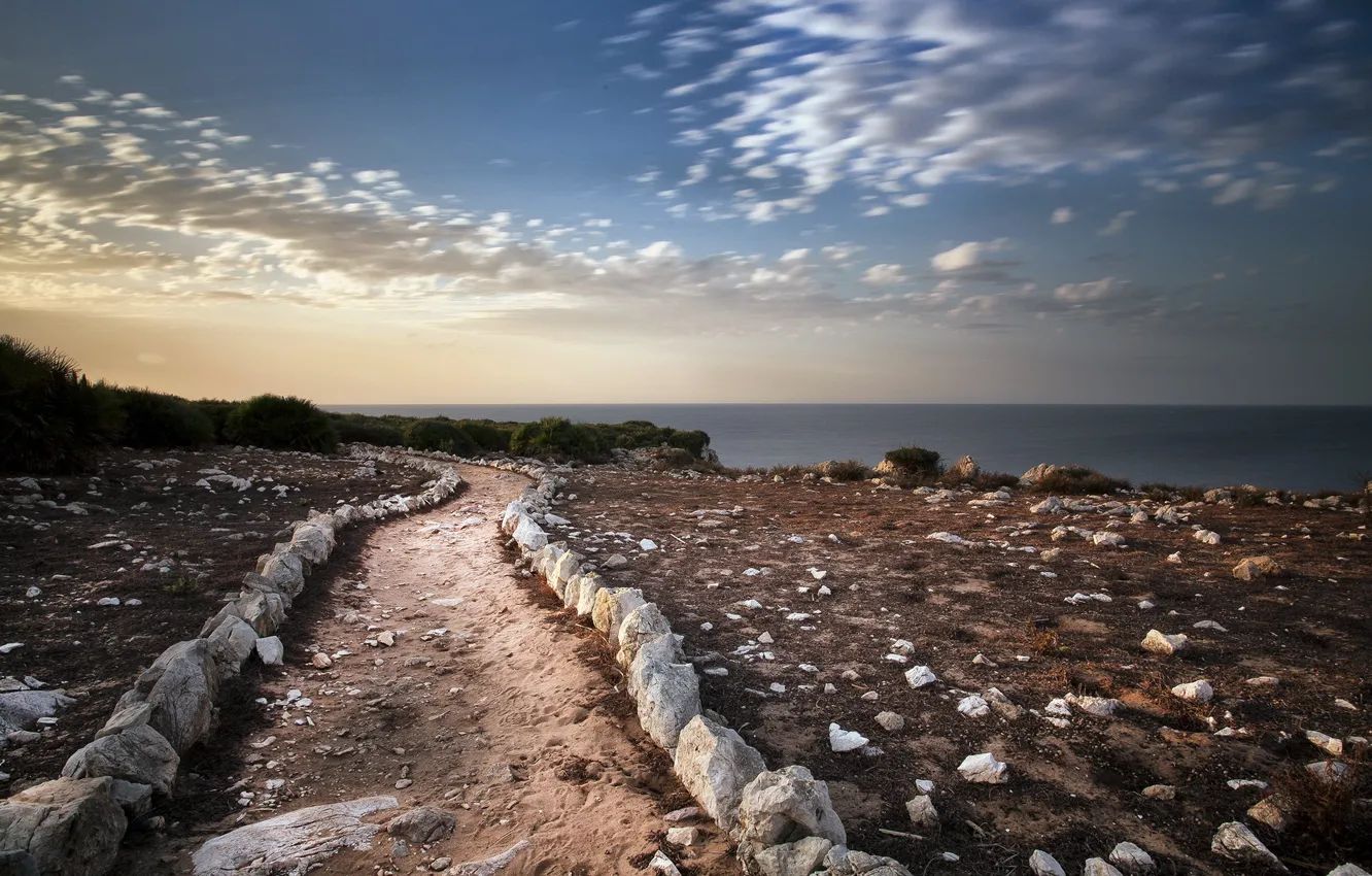 Photo wallpaper sea, shore, track