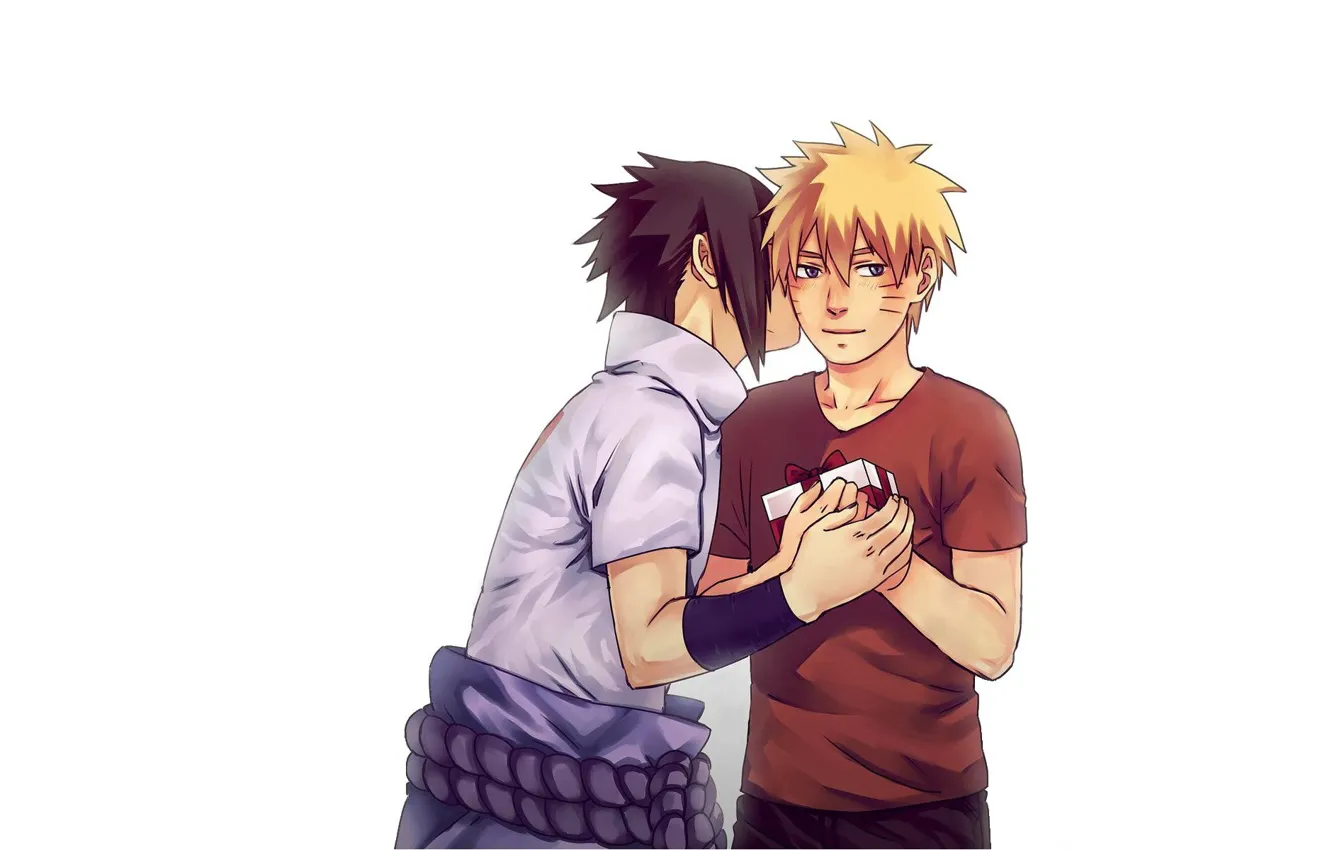 Photo wallpaper gift, Naruto, Naruto, Sasuke Uchiha, Uzumaki Naruto
