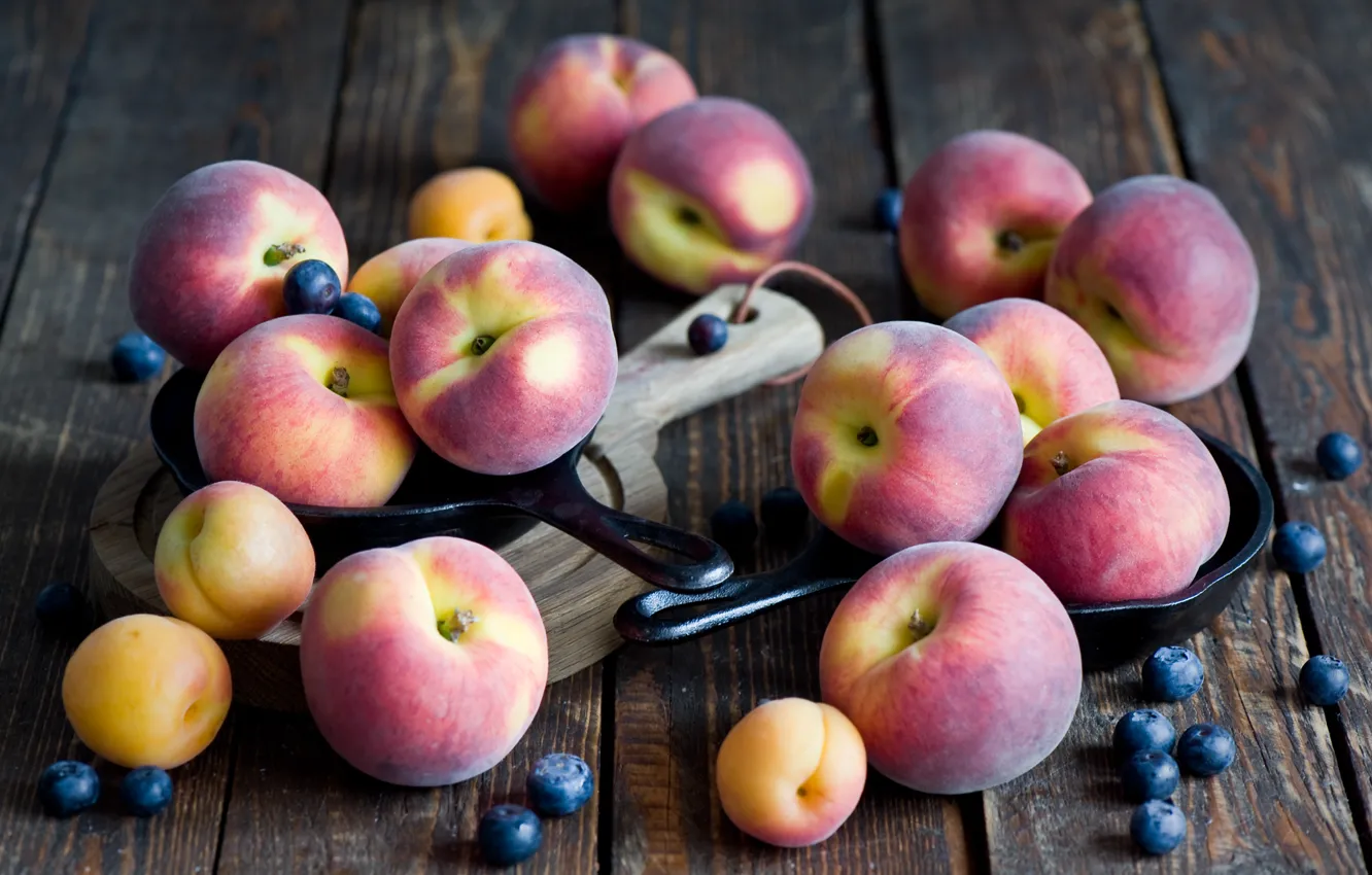 Photo wallpaper berries, fruit, peaches