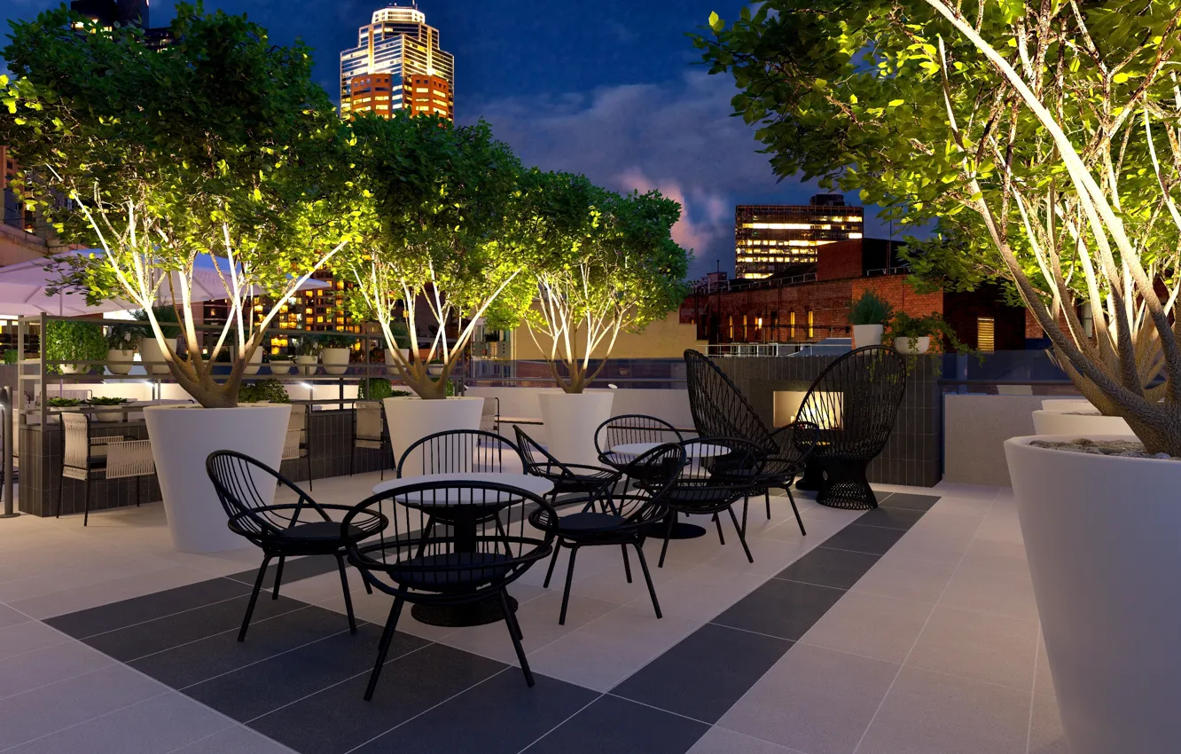 Photo wallpaper bar, Melbourne, terrace, hotel Pullman