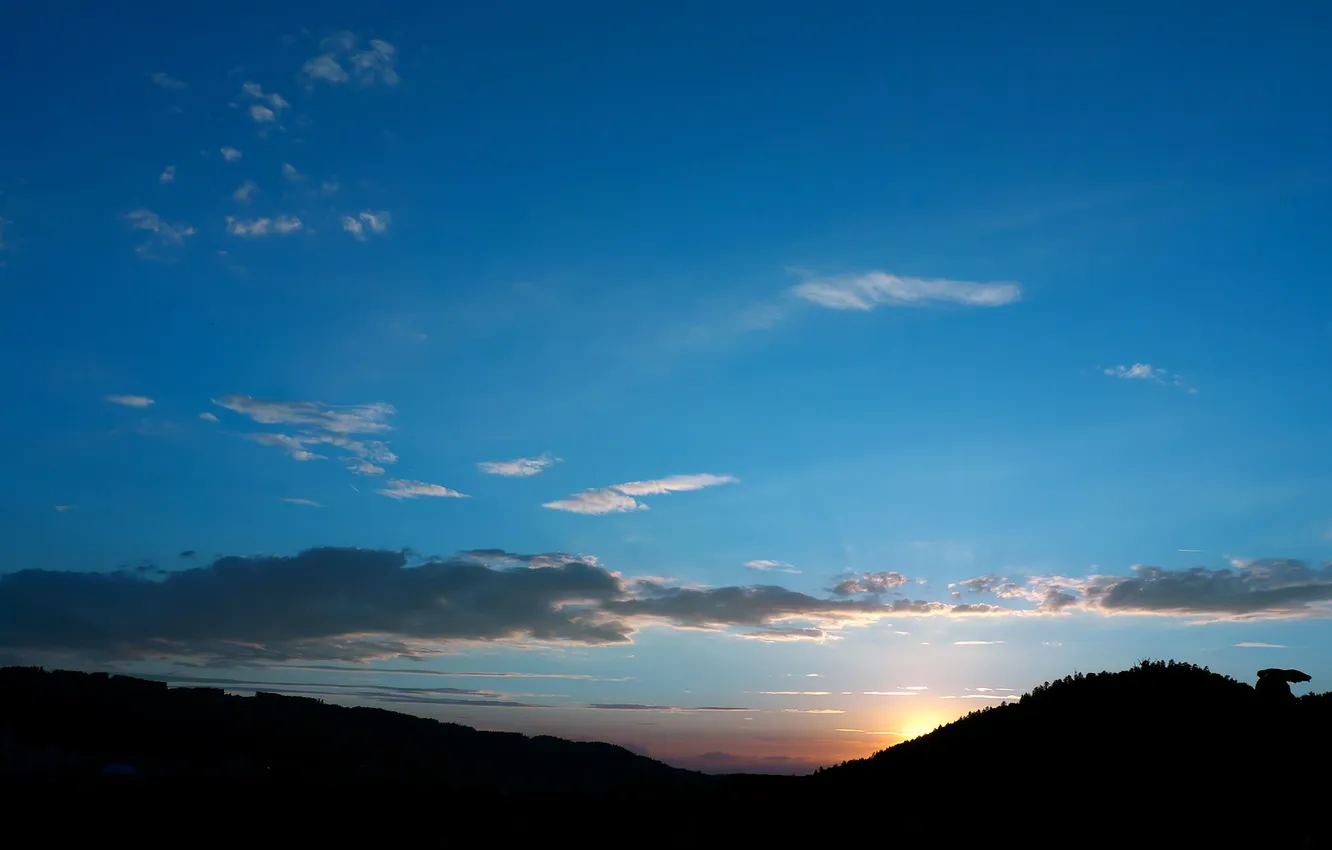 Photo wallpaper the sky, the sun, sunset, earth