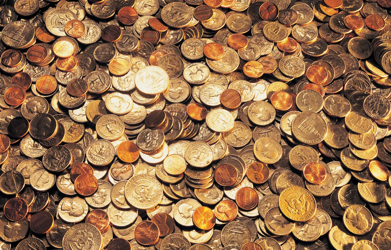 Photo wallpaper gold, money, coins