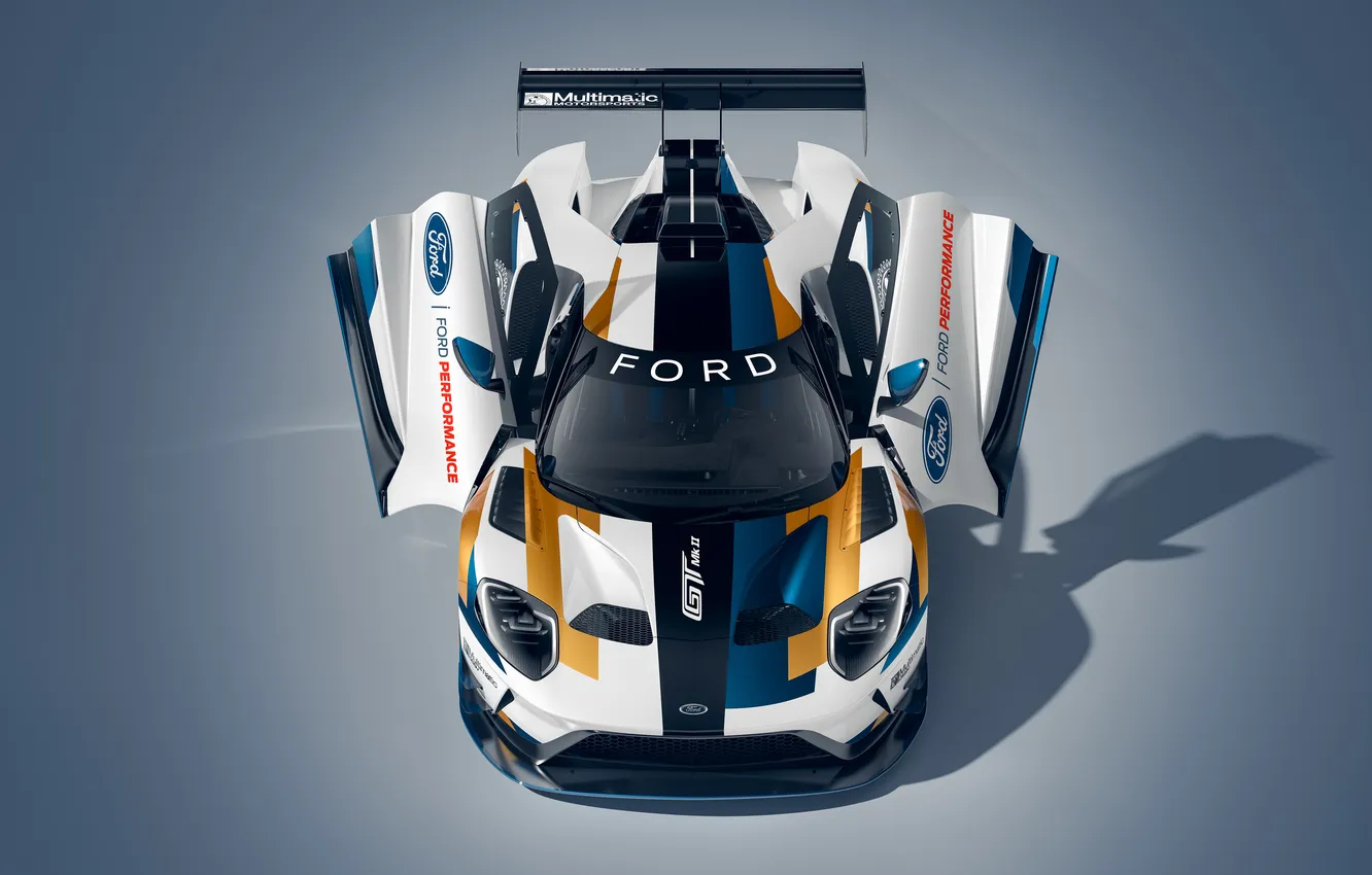 Photo wallpaper Ford, Ford GT, Front, the view from the top, racing car, powerful, American Car, MK2