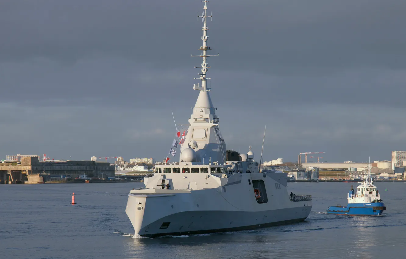 Photo wallpaper Amiral Ronarc'h, test, frigate, French Navy