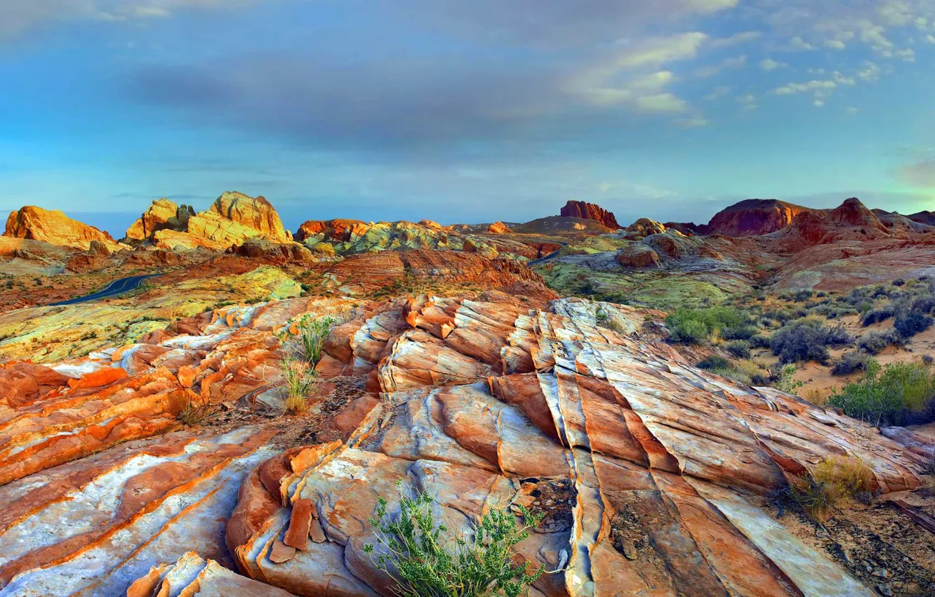 Photo wallpaper rocks, USA, Nevada, Rainbow Vista