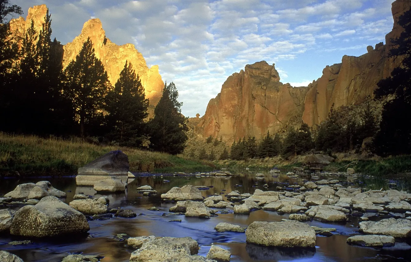 Photo wallpaper lake, stones, rocks