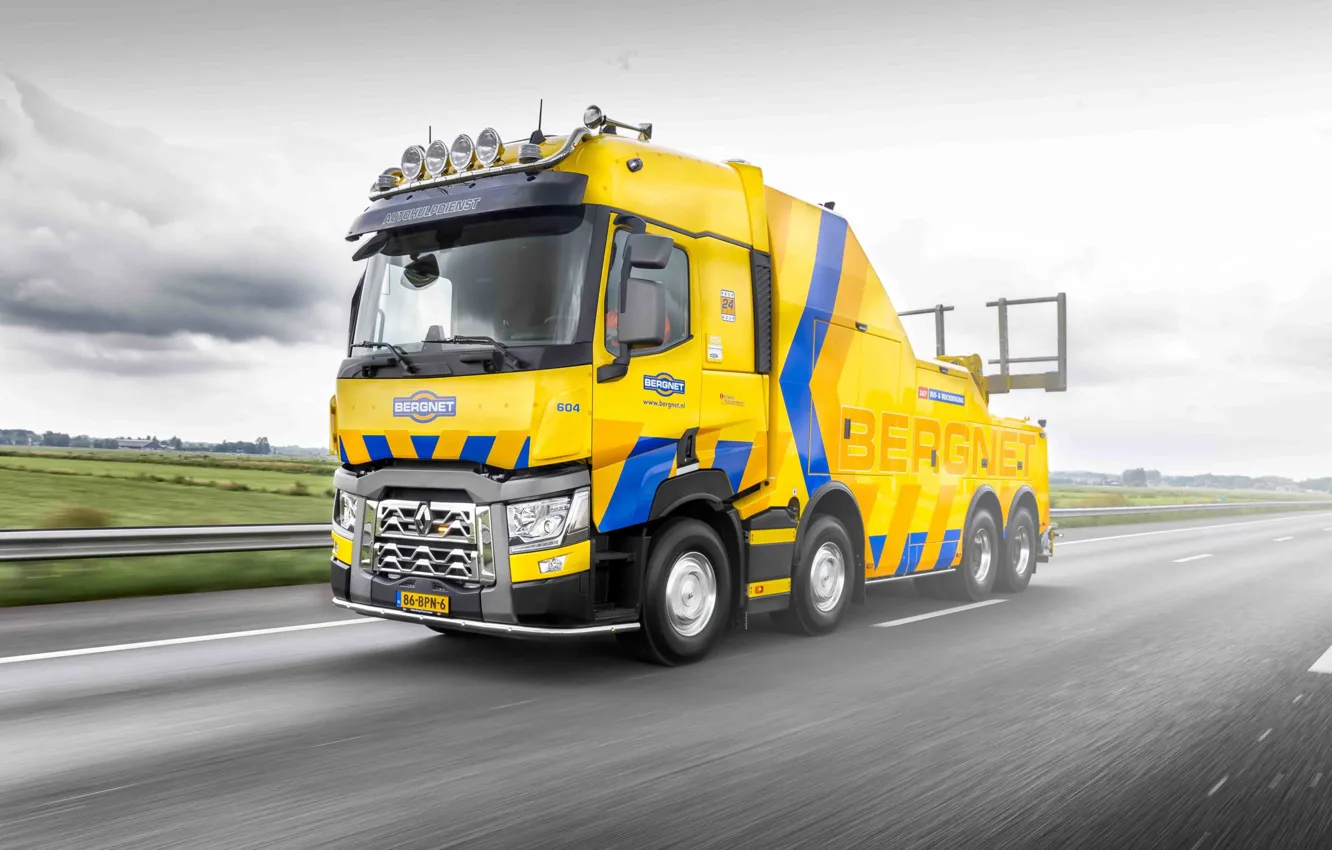 Photo wallpaper 8x4, Tow Truck, road service, Renault C 520