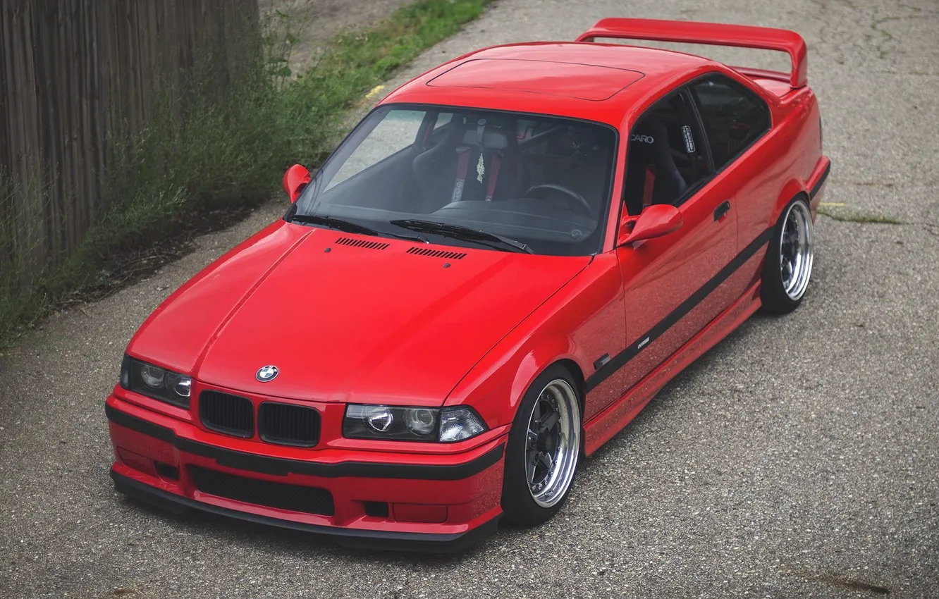 Photo wallpaper red, Bmw, custom, E36