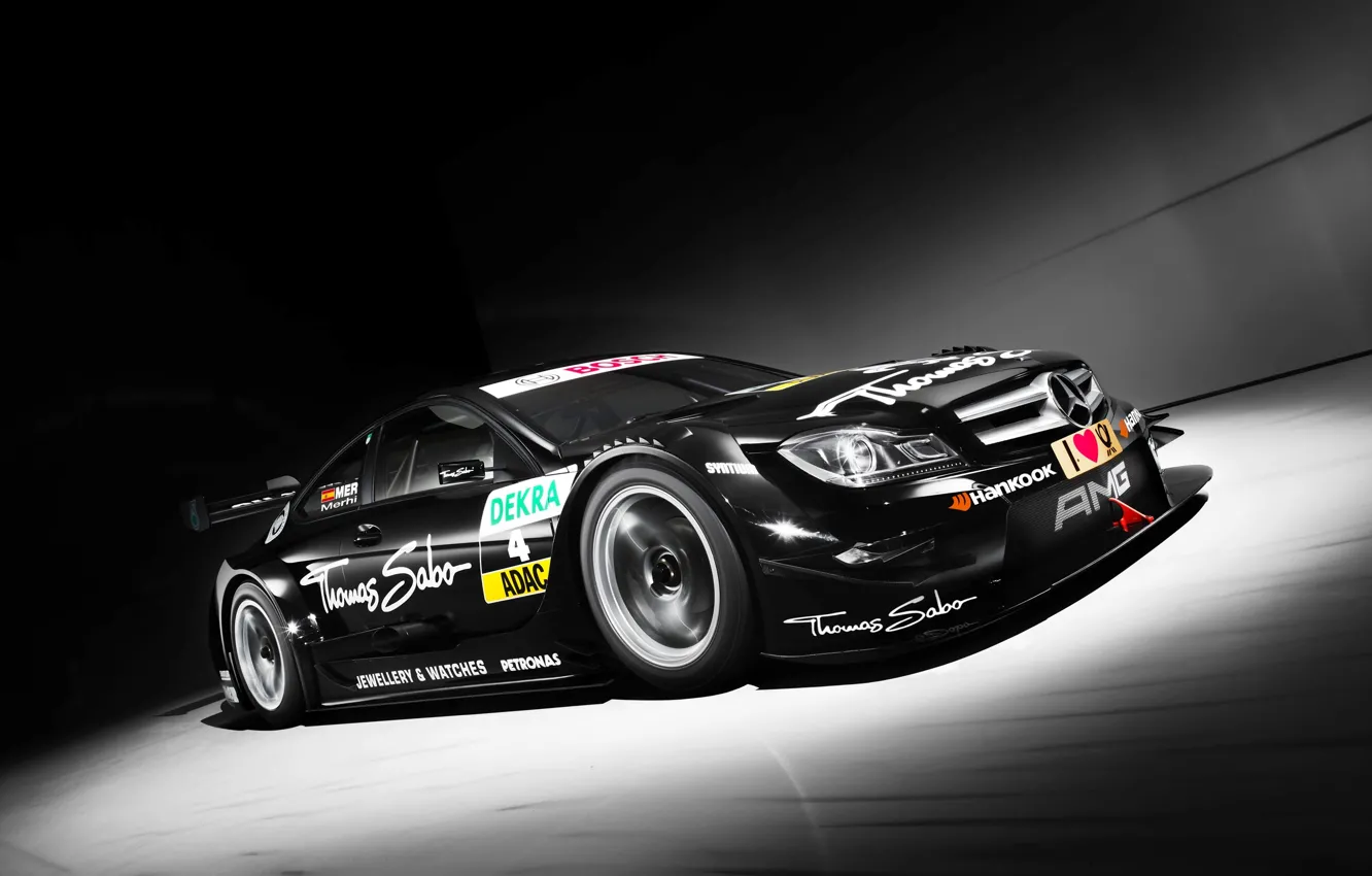 Photo wallpaper Black, Sport, Machine, Mercedes, Mercedes, AMG, DTM, The front