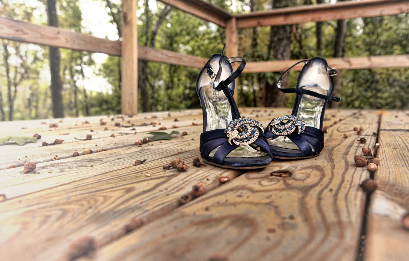 Photo wallpaper macro, background, shoes