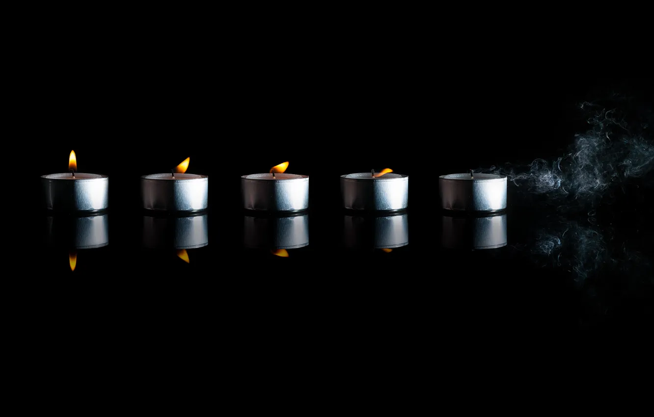 Photo wallpaper time, lights, smoke, candles, © Ben Torode