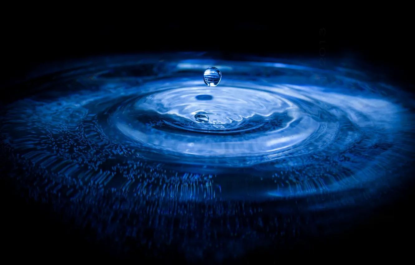 Photo wallpaper water, drops, circles