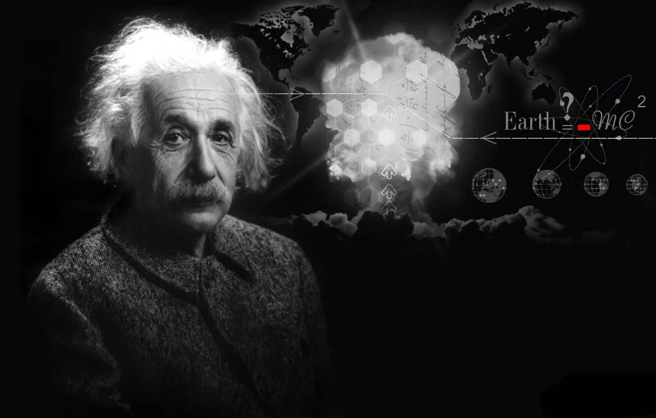 Photo wallpaper face, background, formula, Albert Einstein, Albert Einstein, physicist, theorist, scientist