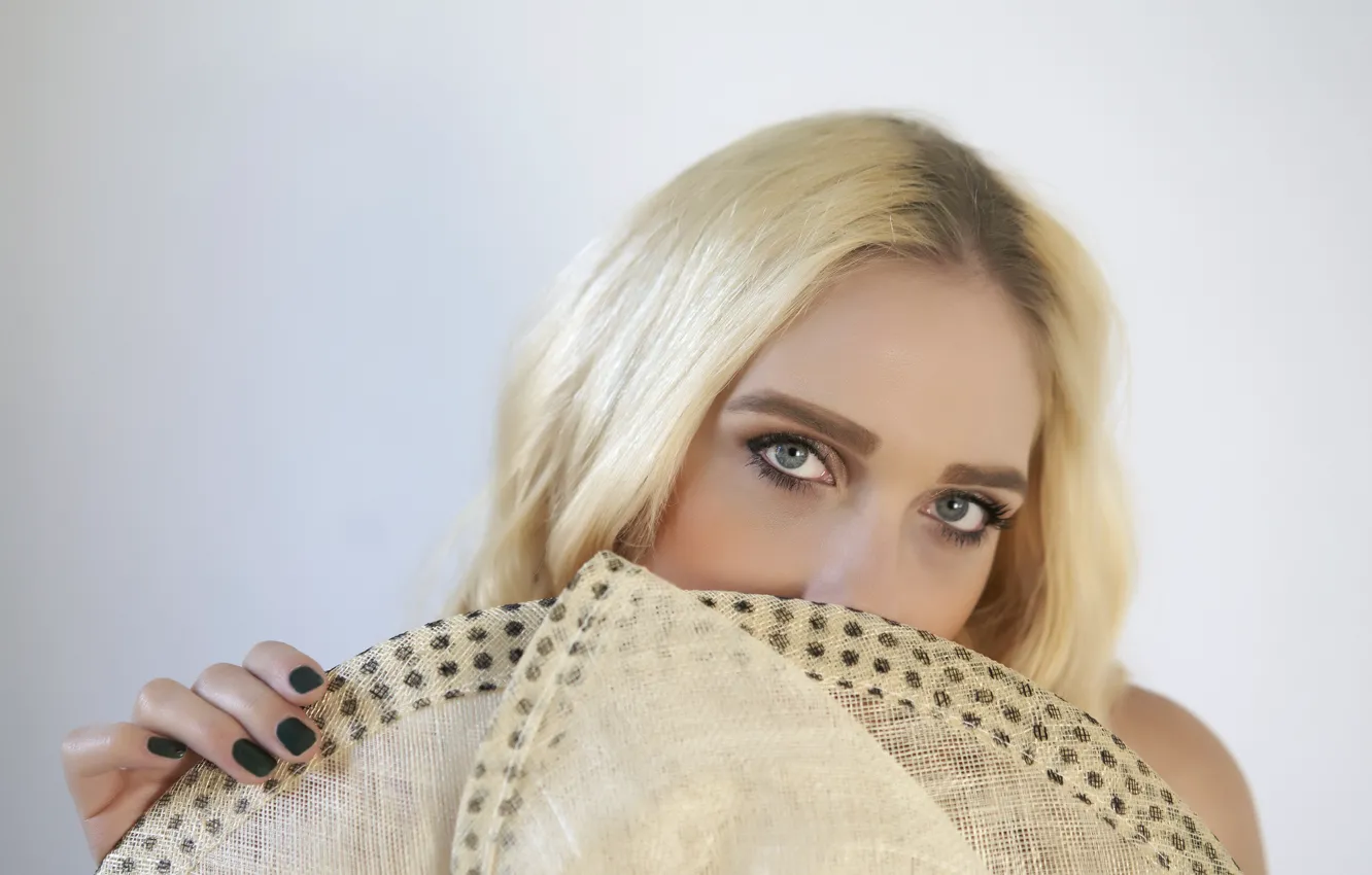 Photo wallpaper eyes, look, girl, face, hat