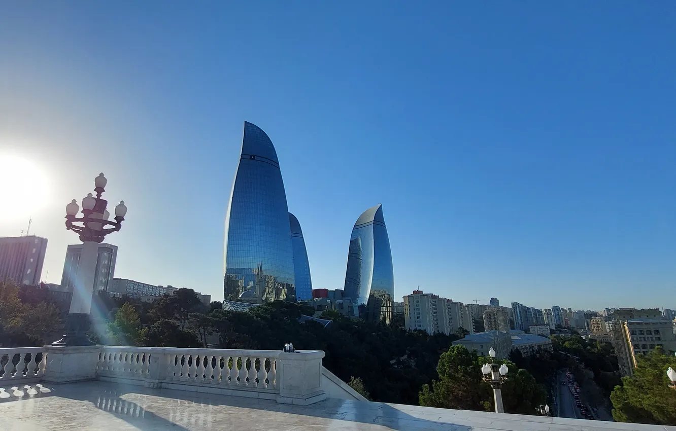 Photo wallpaper Azerbaijan, Azerbaijan, Baku, Baku, Flame Towers, Flame towers