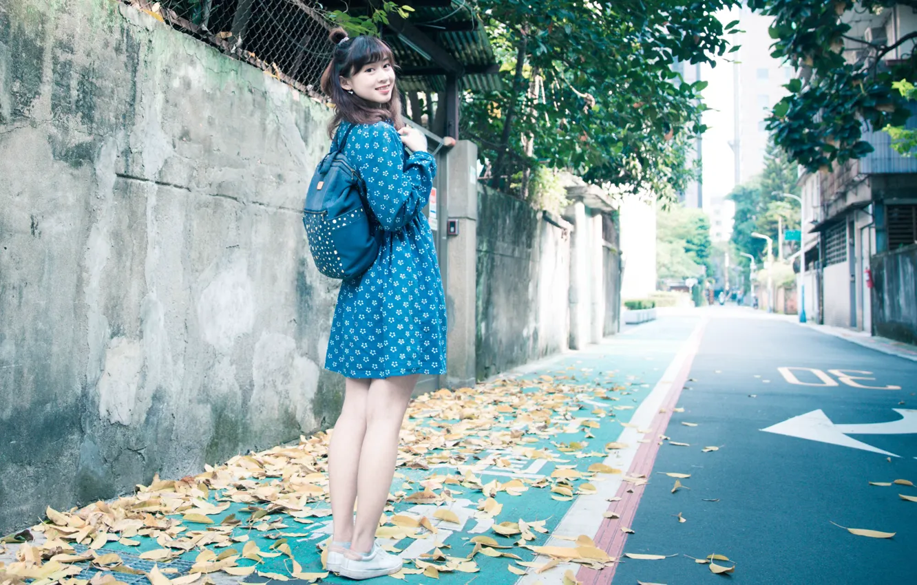 Photo wallpaper girl, woman, asian, cute, Road