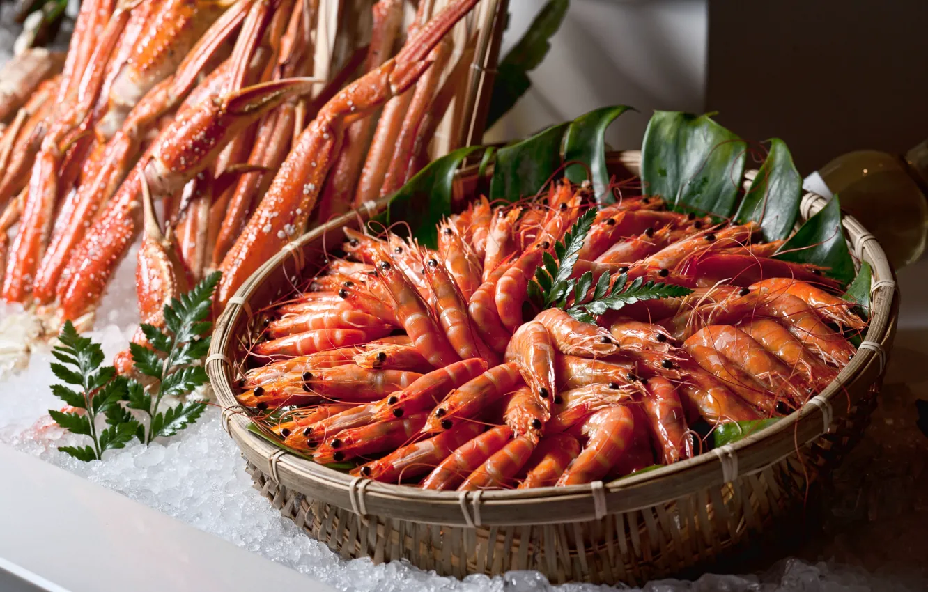 Photo wallpaper crabs, shrimp, seafood