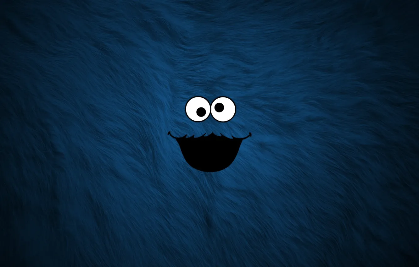Photo wallpaper blue, fur, mug, cookie Monster