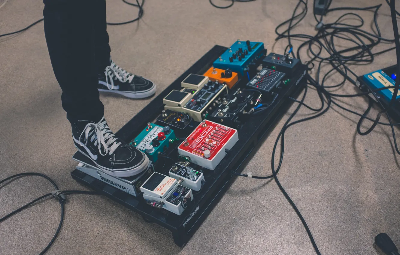 Photo wallpaper Music, Effects pedal, The pedal Board