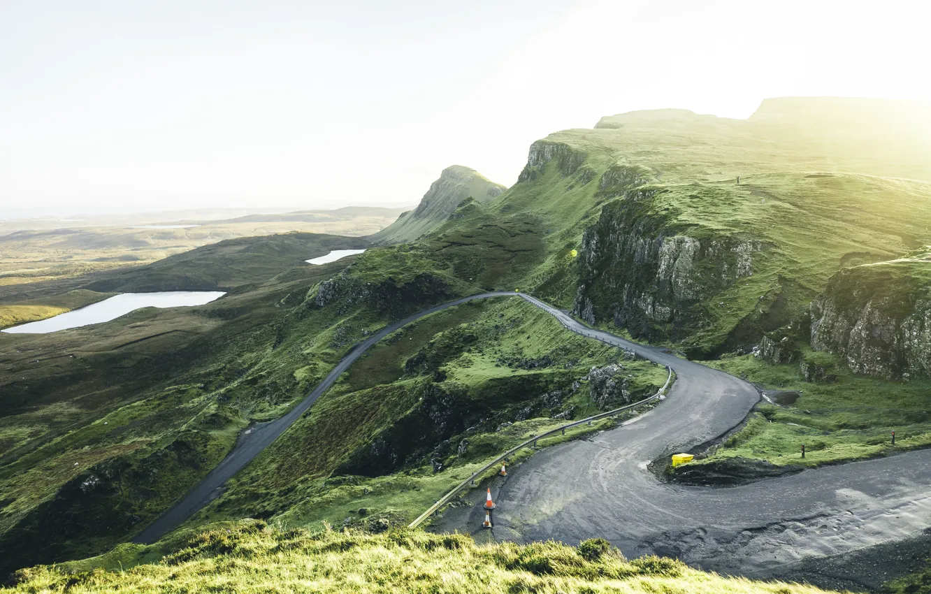 Photo wallpaper cloud, mountain, plant, Quiraing, water resources