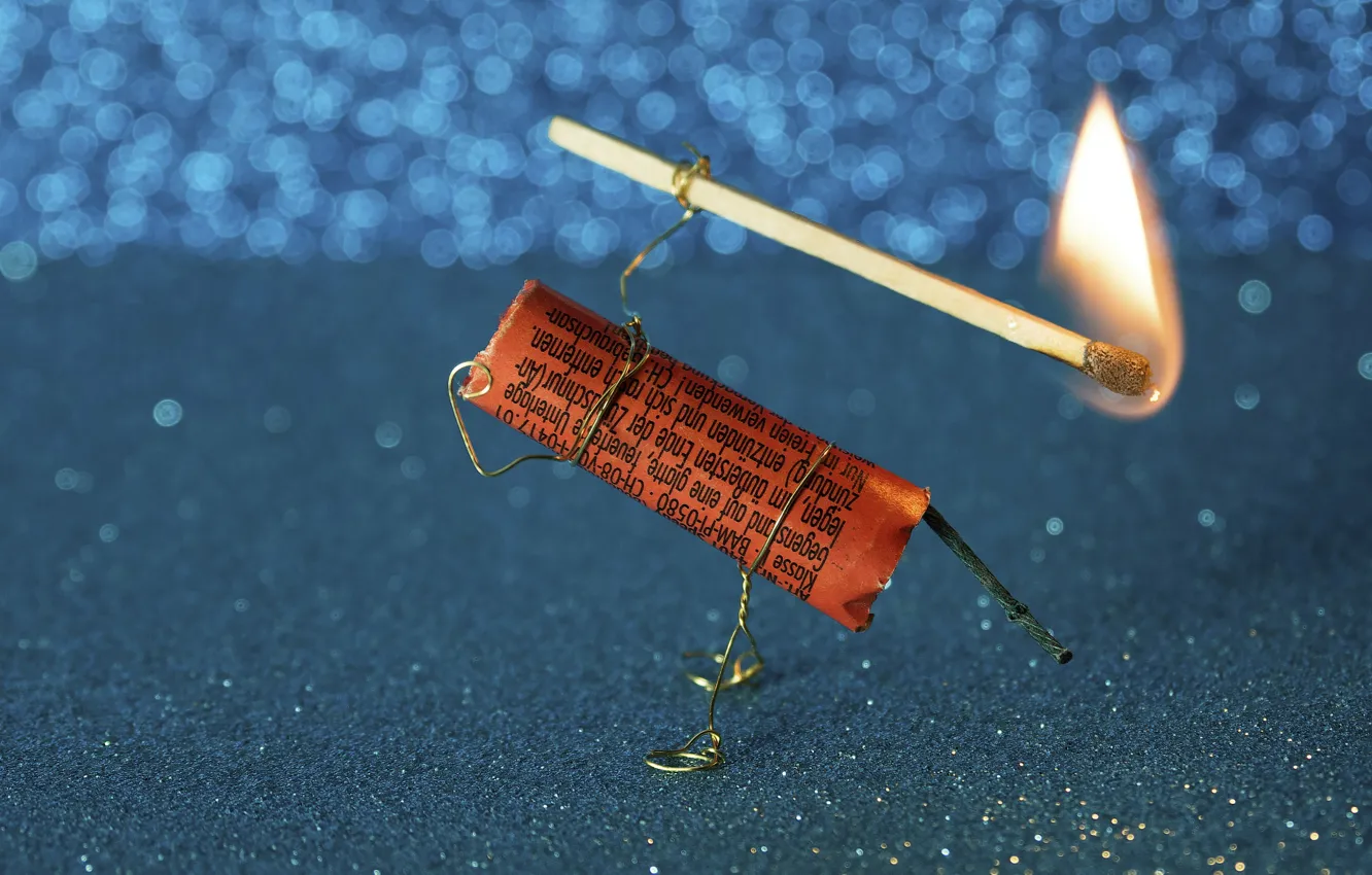 Photo wallpaper matches, firecracker, badabum