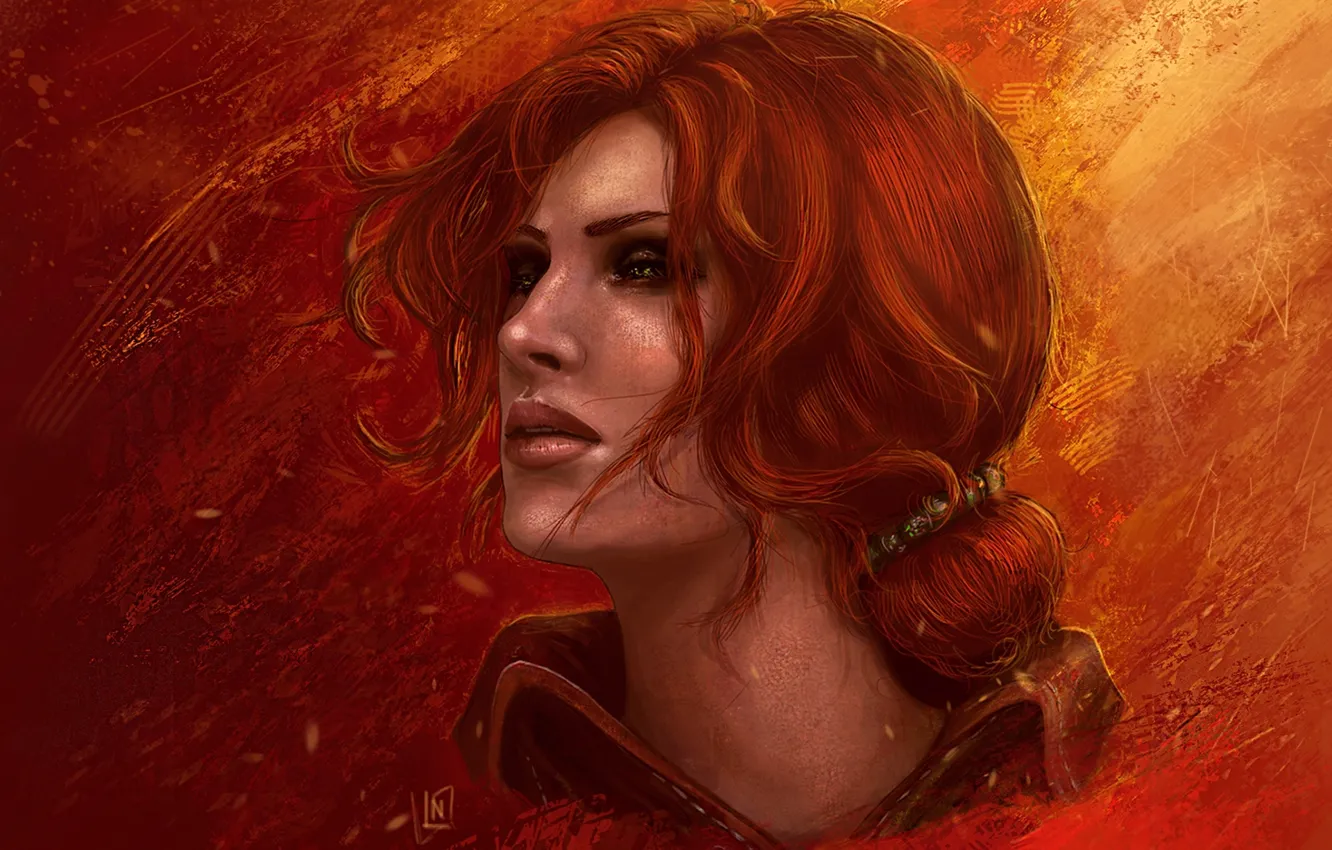 Photo wallpaper red, The Witcher, The Witcher, the enchantress, Triss Merigold, Triss Merigold, witchess, The Witcher