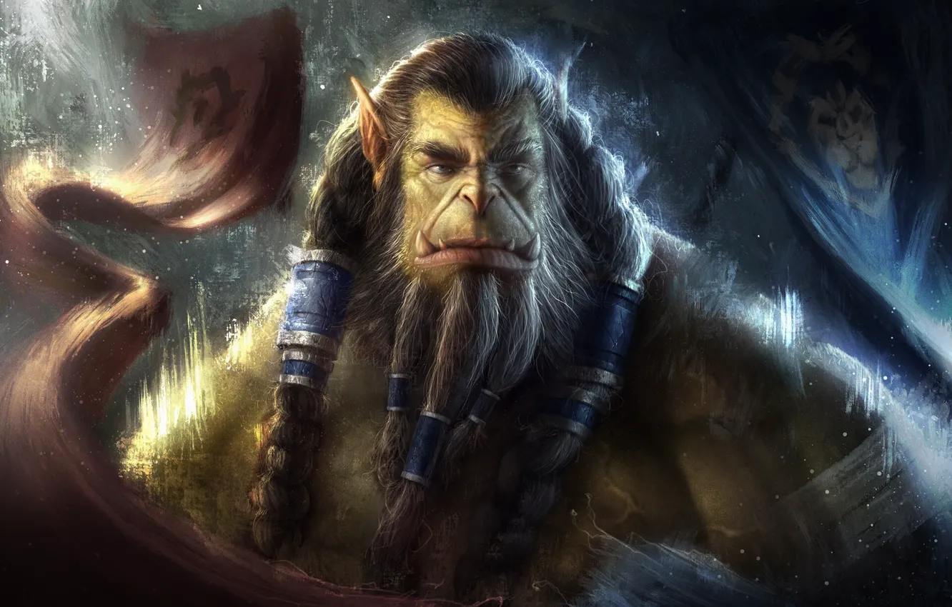 Photo wallpaper Figure, The game, WOW, Blizzard, Art, Orc, Fiction, World of WarCraft