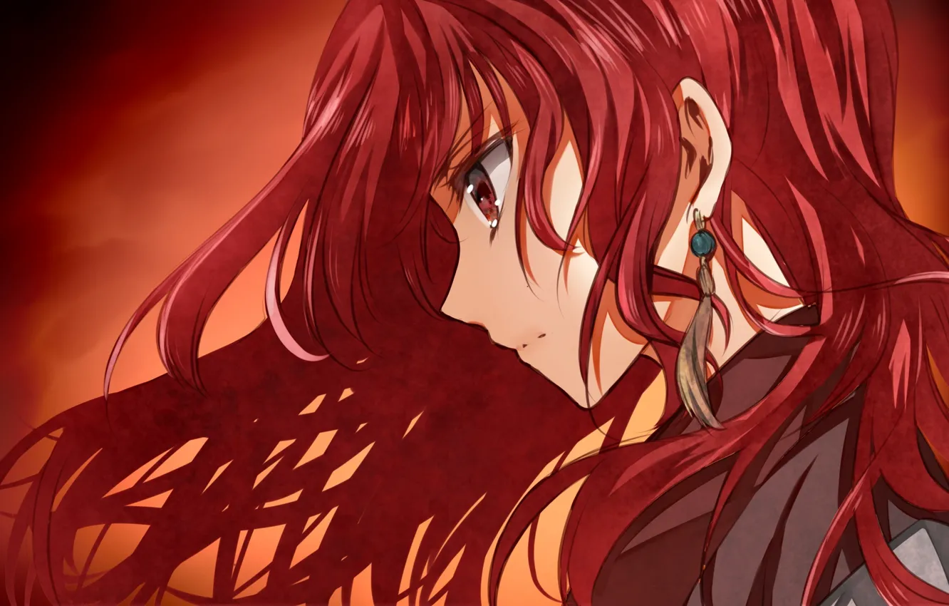 Photo wallpaper girl, art, earrings, akatsuki no yona, eunram, yona