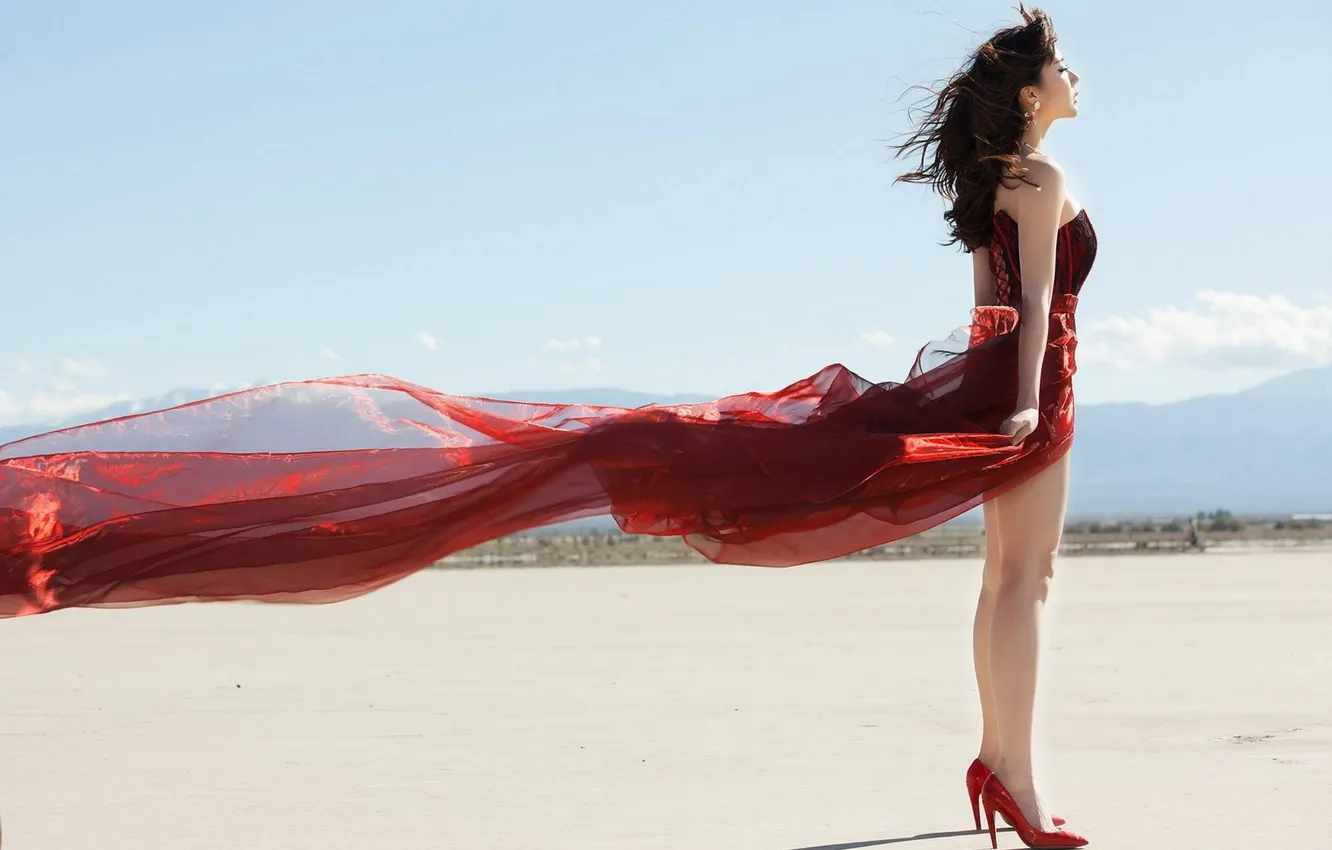 Photo wallpaper girl, pose, Asian