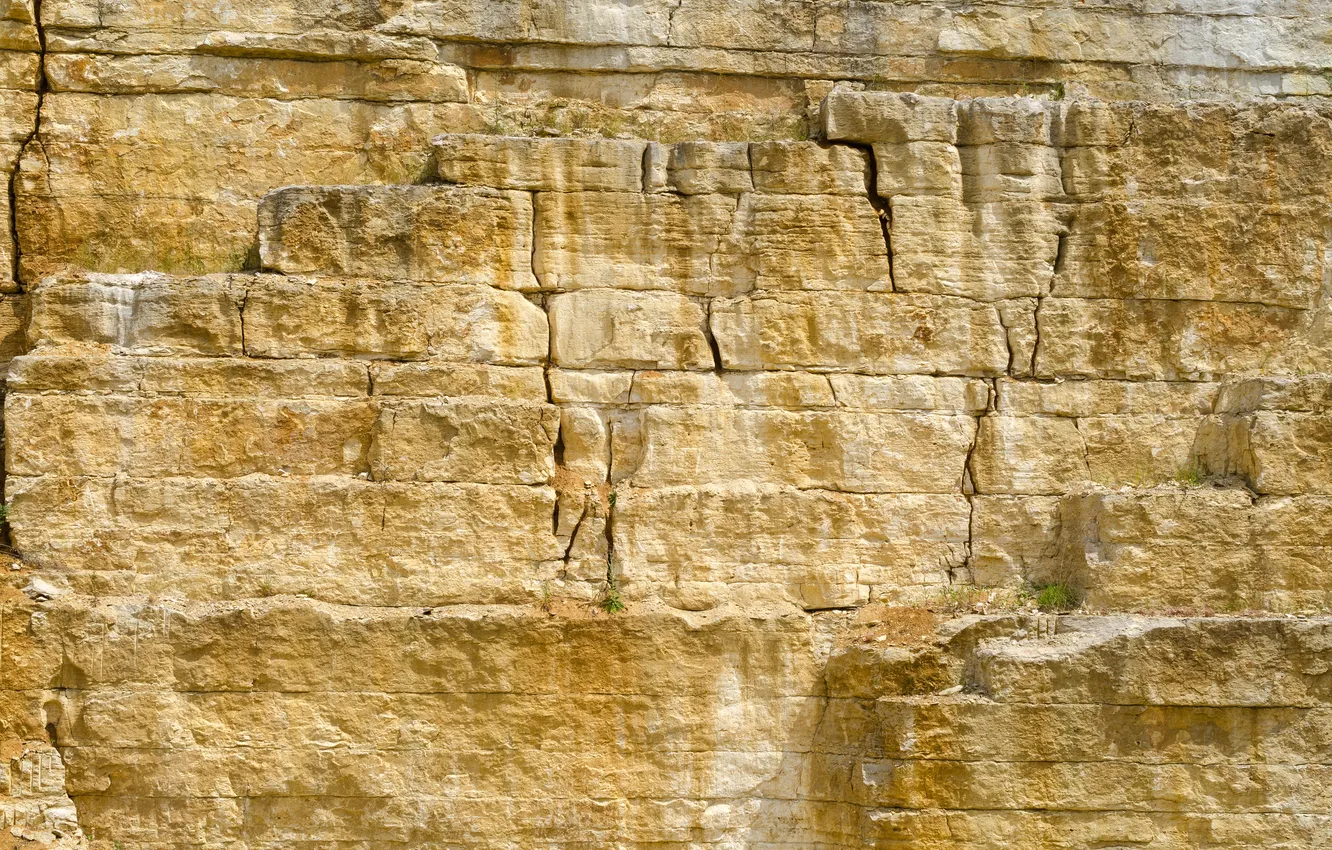 Photo wallpaper wall, yellow, stone