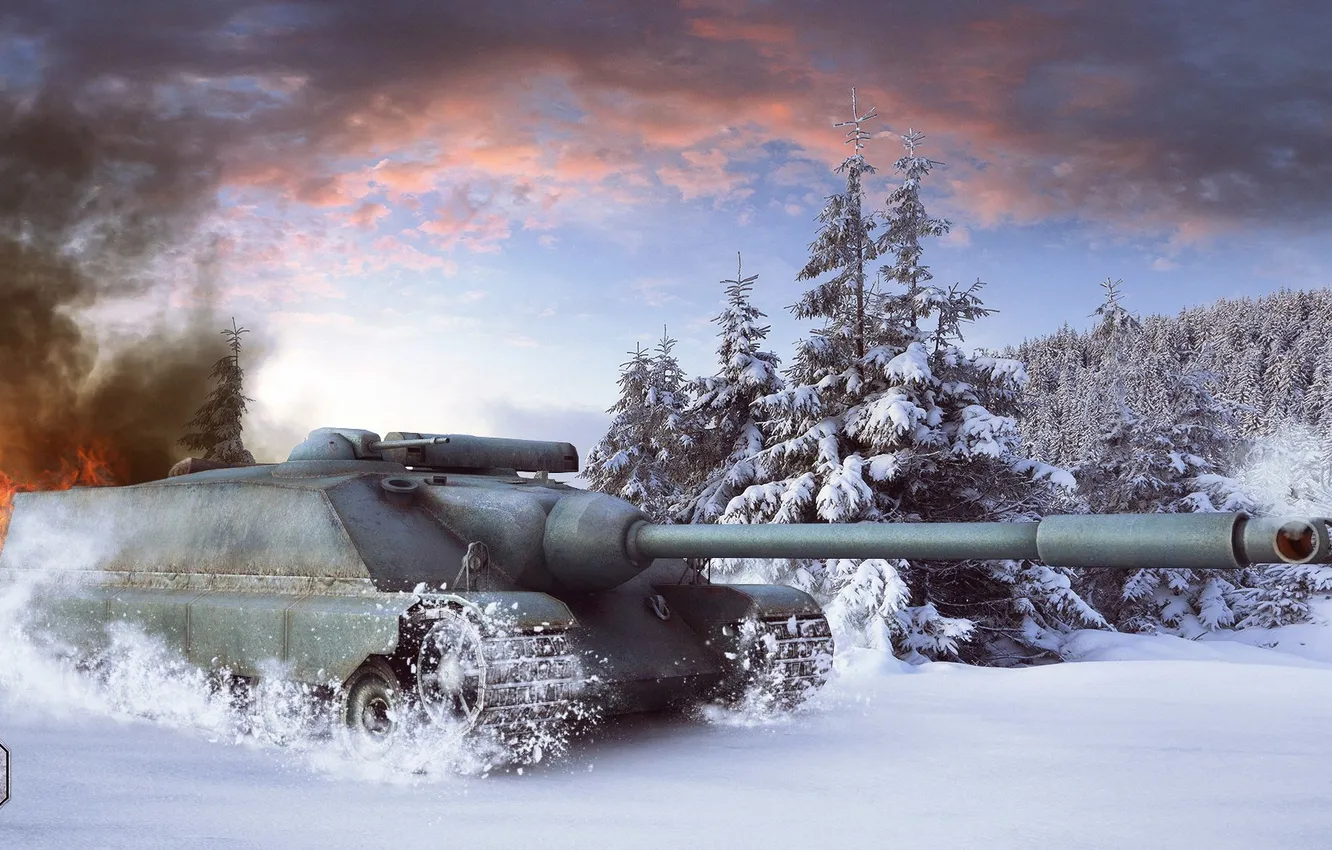 Photo wallpaper winter, snow, France, tank, tanks, France, WoT, World of tanks